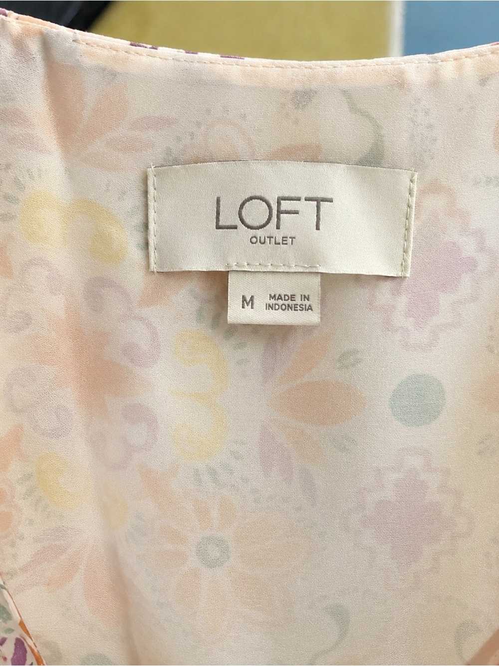 LOFT Cream Floral-Print Spaghetti-Strap Cami with Orange & Green Accents - Picture 3 of 3